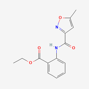 molecular formula C14H14N2O4 B4721671 ethyl 2-{[(5-methyl-3-isoxazolyl)carbonyl]amino}benzoate 