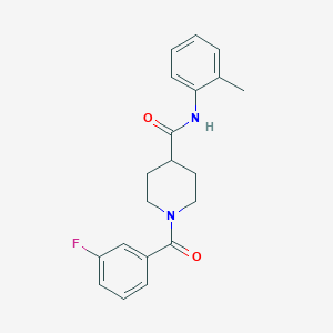 molecular formula C20H21FN2O2 B4721678 1-(3-fluorobenzoyl)-N-(2-methylphenyl)-4-piperidinecarboxamide 