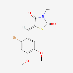 molecular formula C14H14BrNO4S B4721688 5-(2-bromo-4,5-dimethoxybenzylidene)-3-ethyl-1,3-thiazolidine-2,4-dione 