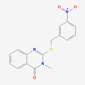 molecular formula C16H13N3O3S B4721700 3-methyl-2-[(3-nitrobenzyl)thio]-4(3H)-quinazolinone 