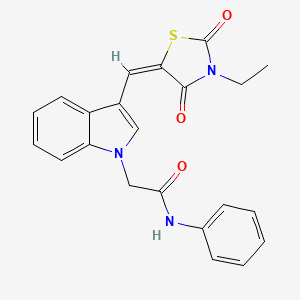 molecular formula C22H19N3O3S B4721716 2-{3-[(3-ethyl-2,4-dioxo-1,3-thiazolidin-5-ylidene)methyl]-1H-indol-1-yl}-N-phenylacetamide 