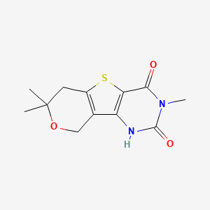 molecular formula C12H14N2O3S B4721718 3,7,7-trimethyl-6,9-dihydro-7H-pyrano[3',4':4,5]thieno[3,2-d]pyrimidine-2,4(1H,3H)-dione 