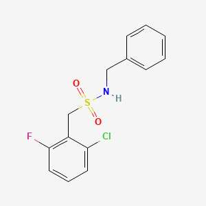 molecular formula C14H13ClFNO2S B4721730 N-benzyl-1-(2-chloro-6-fluorophenyl)methanesulfonamide 