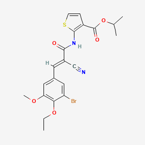 molecular formula C21H21BrN2O5S B4721735 isopropyl 2-{[3-(3-bromo-4-ethoxy-5-methoxyphenyl)-2-cyanoacryloyl]amino}-3-thiophenecarboxylate 