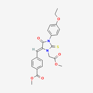 molecular formula C23H22N2O6S B4721777 methyl 4-{[1-(4-ethoxyphenyl)-3-(2-methoxy-2-oxoethyl)-5-oxo-2-thioxo-4-imidazolidinylidene]methyl}benzoate 