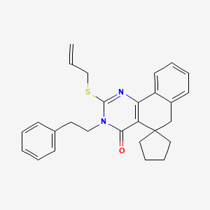 molecular formula C27H28N2OS B4721781 2-(allylthio)-3-(2-phenylethyl)-3H-spiro[benzo[h]quinazoline-5,1'-cyclopentan]-4(6H)-one 
