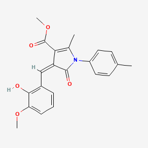 molecular formula C22H21NO5 B4721805 methyl 4-(2-hydroxy-3-methoxybenzylidene)-2-methyl-1-(4-methylphenyl)-5-oxo-4,5-dihydro-1H-pyrrole-3-carboxylate 