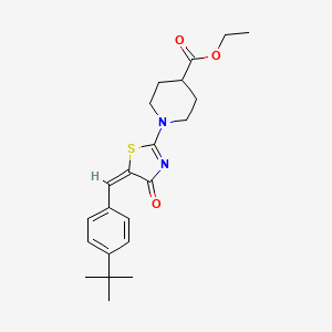 molecular formula C22H28N2O3S B4721817 ethyl 1-[5-(4-tert-butylbenzylidene)-4-oxo-4,5-dihydro-1,3-thiazol-2-yl]-4-piperidinecarboxylate 