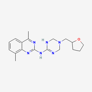 molecular formula C18H24N6O B4721819 4,8-dimethyl-N-[5-(tetrahydro-2-furanylmethyl)-1,4,5,6-tetrahydro-1,3,5-triazin-2-yl]-2-quinazolinamine 