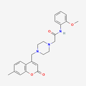molecular formula C24H27N3O4 B4721830 N-(2-methoxyphenyl)-2-{4-[(7-methyl-2-oxo-2H-chromen-4-yl)methyl]-1-piperazinyl}acetamide 