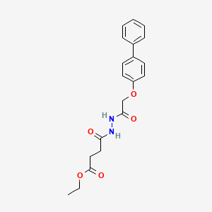molecular formula C20H22N2O5 B4721862 ethyl 4-{2-[(4-biphenylyloxy)acetyl]hydrazino}-4-oxobutanoate 