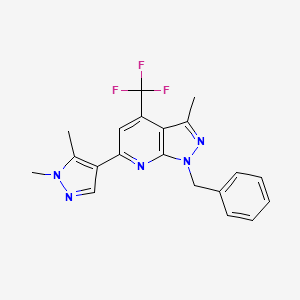 molecular formula C20H18F3N5 B4721864 1-benzyl-6-(1,5-dimethyl-1H-pyrazol-4-yl)-3-methyl-4-(trifluoromethyl)-1H-pyrazolo[3,4-b]pyridine 