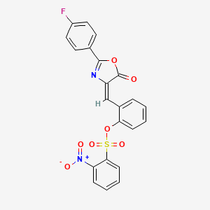 2-{[2-(4-fluorophenyl)-5-oxo-1,3-oxazol-4(5H)-ylidene]methyl}phenyl 2-nitrobenzenesulfonate