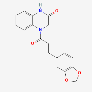 molecular formula C18H16N2O4 B4721881 4-[3-(1,3-benzodioxol-5-yl)propanoyl]-3,4-dihydro-2(1H)-quinoxalinone 