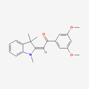 molecular formula C21H23NO3 B4721894 1-(3,5-dimethoxyphenyl)-2-(1,3,3-trimethyl-1,3-dihydro-2H-indol-2-ylidene)ethanone 