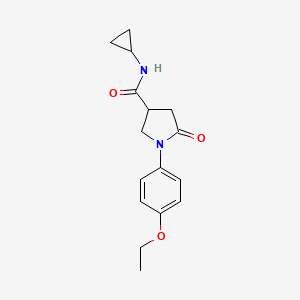 molecular formula C16H20N2O3 B4721900 N-cyclopropyl-1-(4-ethoxyphenyl)-5-oxo-3-pyrrolidinecarboxamide 