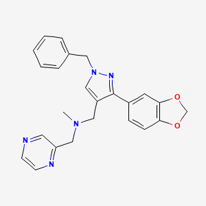 molecular formula C24H23N5O2 B4721920 1-[3-(1,3-benzodioxol-5-yl)-1-benzyl-1H-pyrazol-4-yl]-N-methyl-N-(2-pyrazinylmethyl)methanamine 