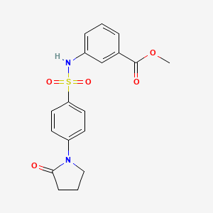 molecular formula C18H18N2O5S B4721922 methyl 3-({[4-(2-oxo-1-pyrrolidinyl)phenyl]sulfonyl}amino)benzoate 
