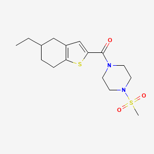 molecular formula C16H24N2O3S2 B4721926 1-[(5-ethyl-4,5,6,7-tetrahydro-1-benzothien-2-yl)carbonyl]-4-(methylsulfonyl)piperazine 
