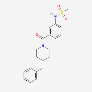 molecular formula C20H24N2O3S B4721931 N-{3-[(4-benzyl-1-piperidinyl)carbonyl]phenyl}methanesulfonamide 