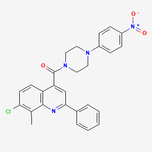 molecular formula C27H23ClN4O3 B4721943 7-chloro-8-methyl-4-{[4-(4-nitrophenyl)-1-piperazinyl]carbonyl}-2-phenylquinoline 