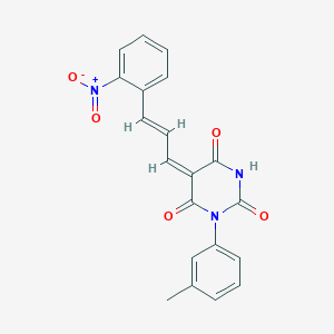 1-(3-methylphenyl)-5-[3-(2-nitrophenyl)-2-propen-1-ylidene]-2,4,6(1H,3H,5H)-pyrimidinetrione