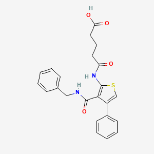 molecular formula C23H22N2O4S B4721963 5-({3-[(benzylamino)carbonyl]-4-phenyl-2-thienyl}amino)-5-oxopentanoic acid 
