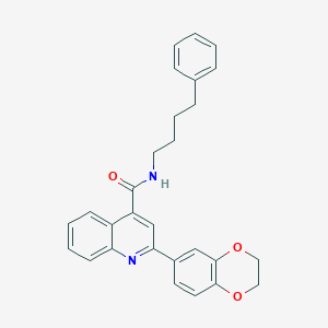 2-(2,3-dihydro-1,4-benzodioxin-6-yl)-N-(4-phenylbutyl)-4-quinolinecarboxamide