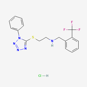 molecular formula C17H17ClF3N5S B4721972 {2-[(1-phenyl-1H-tetrazol-5-yl)thio]ethyl}[2-(trifluoromethyl)benzyl]amine hydrochloride 