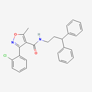 molecular formula C26H23ClN2O2 B4721977 3-(2-chlorophenyl)-N-(3,3-diphenylpropyl)-5-methyl-4-isoxazolecarboxamide 