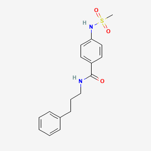 molecular formula C17H20N2O3S B4722001 4-[(methylsulfonyl)amino]-N-(3-phenylpropyl)benzamide 