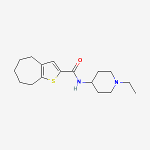 molecular formula C17H26N2OS B4722008 N-(1-ethyl-4-piperidinyl)-5,6,7,8-tetrahydro-4H-cyclohepta[b]thiophene-2-carboxamide 