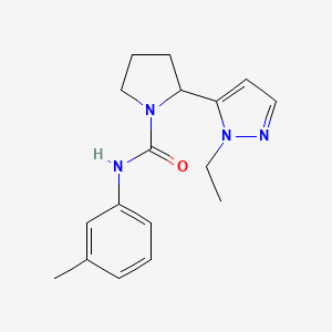 molecular formula C17H22N4O B4722025 2-(1-ethyl-1H-pyrazol-5-yl)-N-(3-methylphenyl)-1-pyrrolidinecarboxamide 