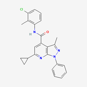molecular formula C24H21ClN4O B4722035 N-(3-chloro-2-methylphenyl)-6-cyclopropyl-3-methyl-1-phenyl-1H-pyrazolo[3,4-b]pyridine-4-carboxamide 