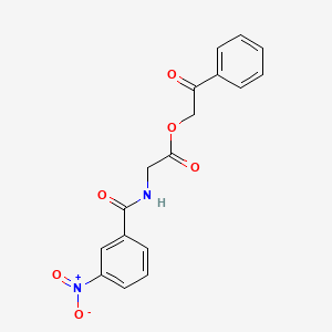 molecular formula C17H14N2O6 B4722084 2-oxo-2-phenylethyl N-(3-nitrobenzoyl)glycinate 