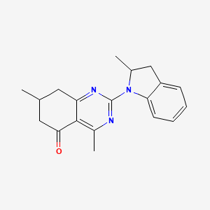 molecular formula C19H21N3O B4722147 4,7-dimethyl-2-(2-methyl-2,3-dihydro-1H-indol-1-yl)-7,8-dihydro-5(6H)-quinazolinone 