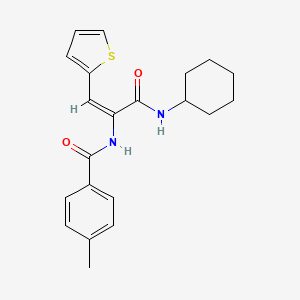 molecular formula C21H24N2O2S B4722158 N-[1-[(cyclohexylamino)carbonyl]-2-(2-thienyl)vinyl]-4-methylbenzamide 