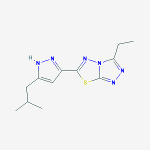 molecular formula C12H16N6S B4722187 3-ethyl-6-(3-isobutyl-1H-pyrazol-5-yl)[1,2,4]triazolo[3,4-b][1,3,4]thiadiazole 