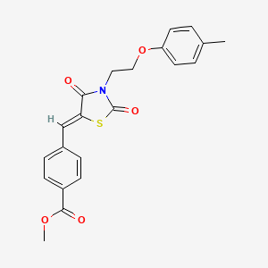 molecular formula C21H19NO5S B4722190 methyl 4-({3-[2-(4-methylphenoxy)ethyl]-2,4-dioxo-1,3-thiazolidin-5-ylidene}methyl)benzoate 