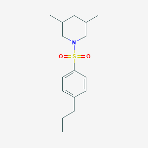 molecular formula C16H25NO2S B4722196 3,5-dimethyl-1-[(4-propylphenyl)sulfonyl]piperidine 