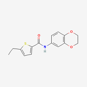 molecular formula C15H15NO3S B4722217 N-(2,3-dihydro-1,4-benzodioxin-6-yl)-5-ethyl-2-thiophenecarboxamide 