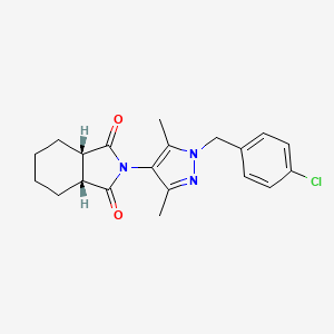 molecular formula C20H22ClN3O2 B4722256 (3aR,7aS)-2-[1-(4-chlorobenzyl)-3,5-dimethyl-1H-pyrazol-4-yl]hexahydro-1H-isoindole-1,3(2H)-dione 