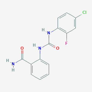 molecular formula C14H11ClFN3O2 B4722257 2-({[(4-chloro-2-fluorophenyl)amino]carbonyl}amino)benzamide 