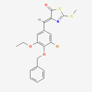 molecular formula C20H18BrNO3S2 B4722258 4-[4-(benzyloxy)-3-bromo-5-ethoxybenzylidene]-2-(methylthio)-1,3-thiazol-5(4H)-one 
