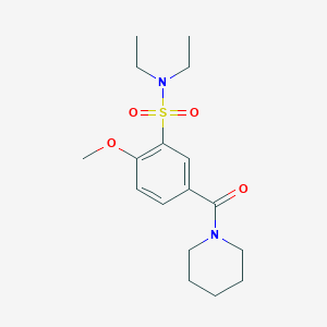 molecular formula C17H26N2O4S B4722289 N,N-diethyl-2-methoxy-5-(1-piperidinylcarbonyl)benzenesulfonamide 