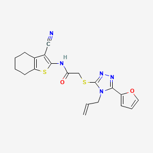 molecular formula C20H19N5O2S2 B4722293 2-{[4-allyl-5-(2-furyl)-4H-1,2,4-triazol-3-yl]thio}-N-(3-cyano-4,5,6,7-tetrahydro-1-benzothien-2-yl)acetamide 