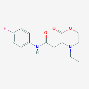 molecular formula C14H17FN2O3 B4722298 2-(4-ethyl-2-oxo-3-morpholinyl)-N-(4-fluorophenyl)acetamide 