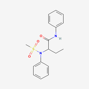 molecular formula C17H20N2O3S B4722310 2-[(methylsulfonyl)(phenyl)amino]-N-phenylbutanamide 