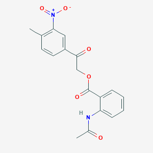 molecular formula C18H16N2O6 B4722333 2-(4-methyl-3-nitrophenyl)-2-oxoethyl 2-(acetylamino)benzoate 