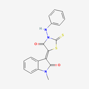 molecular formula C18H13N3O2S2 B4722364 3-(3-anilino-4-oxo-2-thioxo-1,3-thiazolidin-5-ylidene)-1-methyl-1,3-dihydro-2H-indol-2-one 